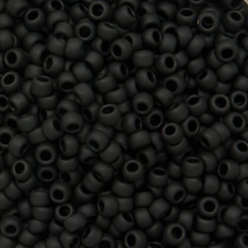 rocaille toho seed beads 8/0 opaque frosted jet (49f) | 10gr