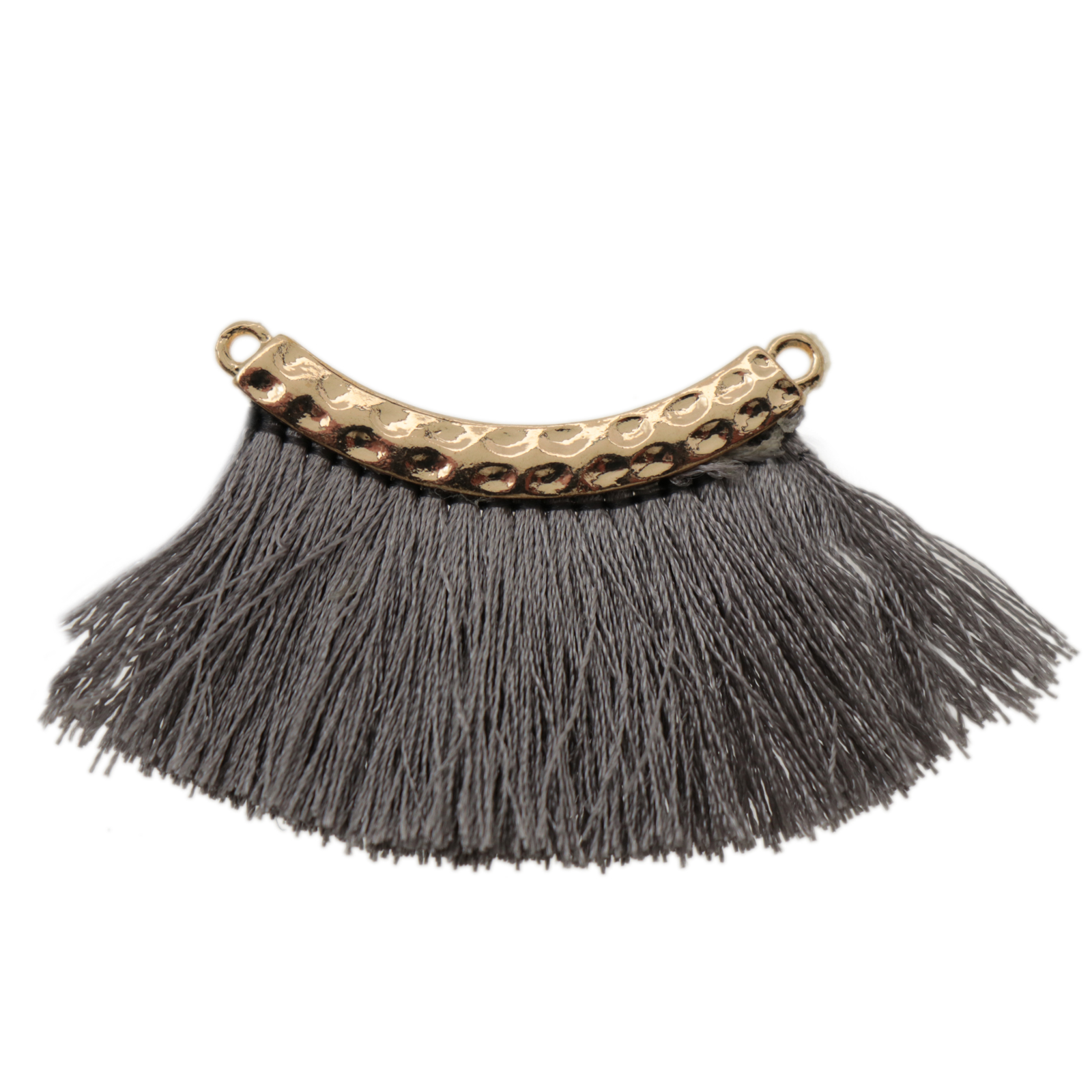tassel link pendant - gold/grey 40x30mm | 1pc