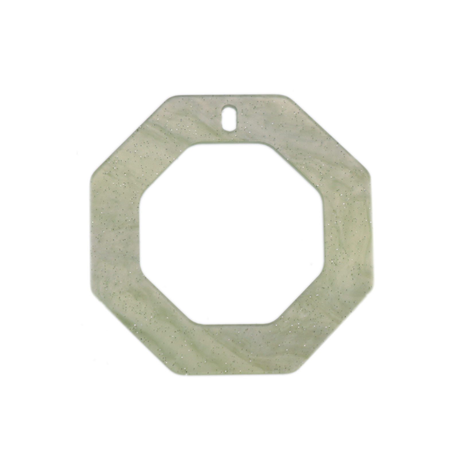 plexiglass glitter green exagon 44mm | 1pc