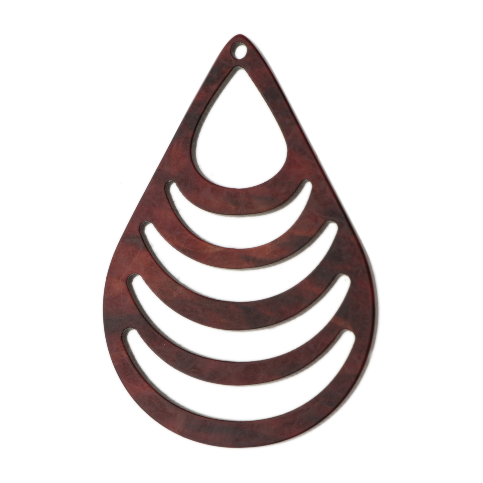 plexiglass pearl red drop pendant 60x40mm | 1pc