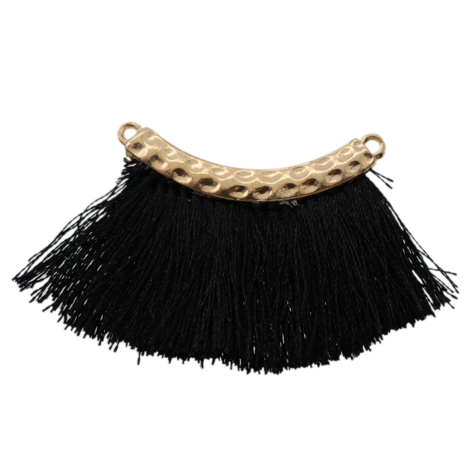 tassel link pendant - gold/black 40x30mm | 1pc