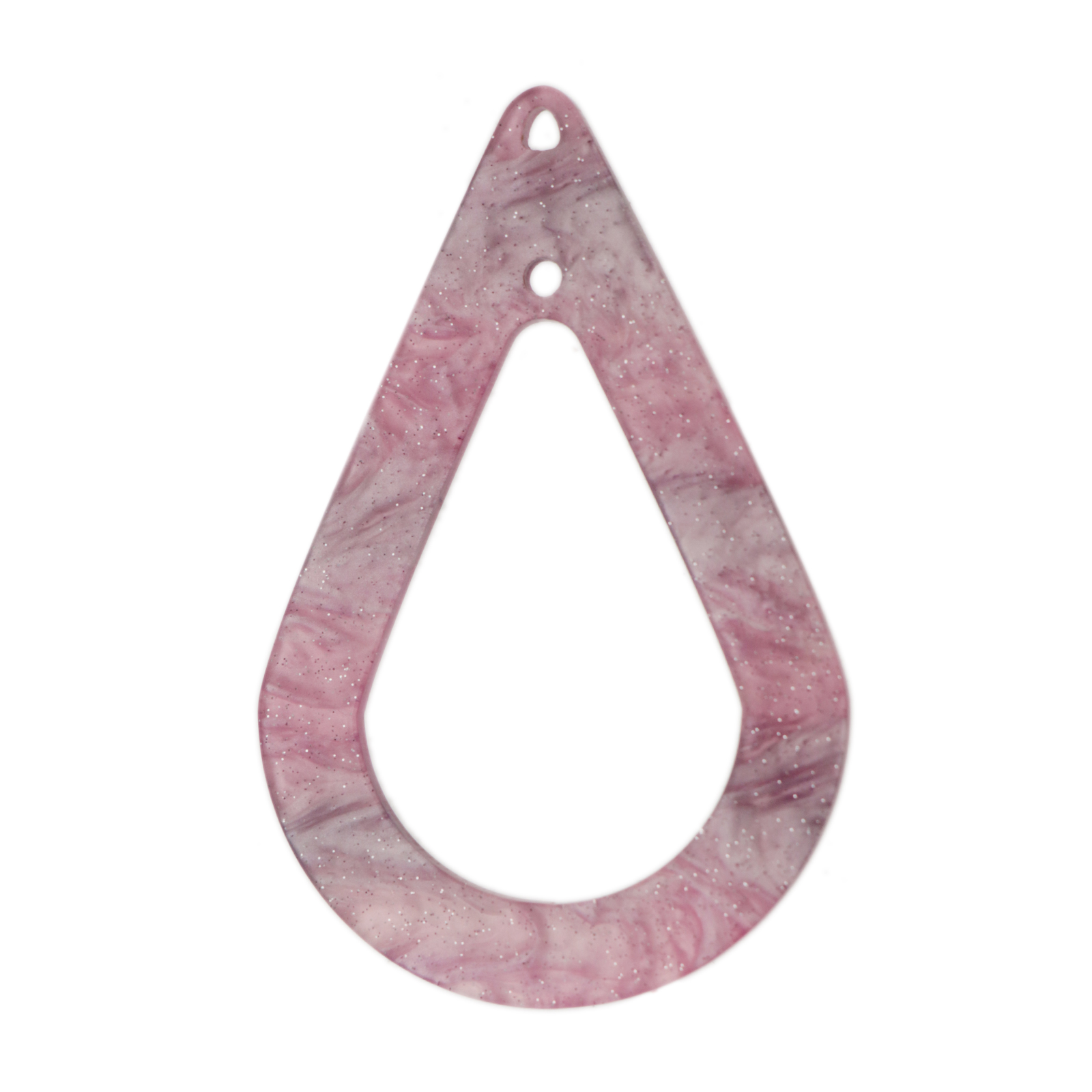 plexiglass glitter lilac drop pendant 67x44mm | 1pc