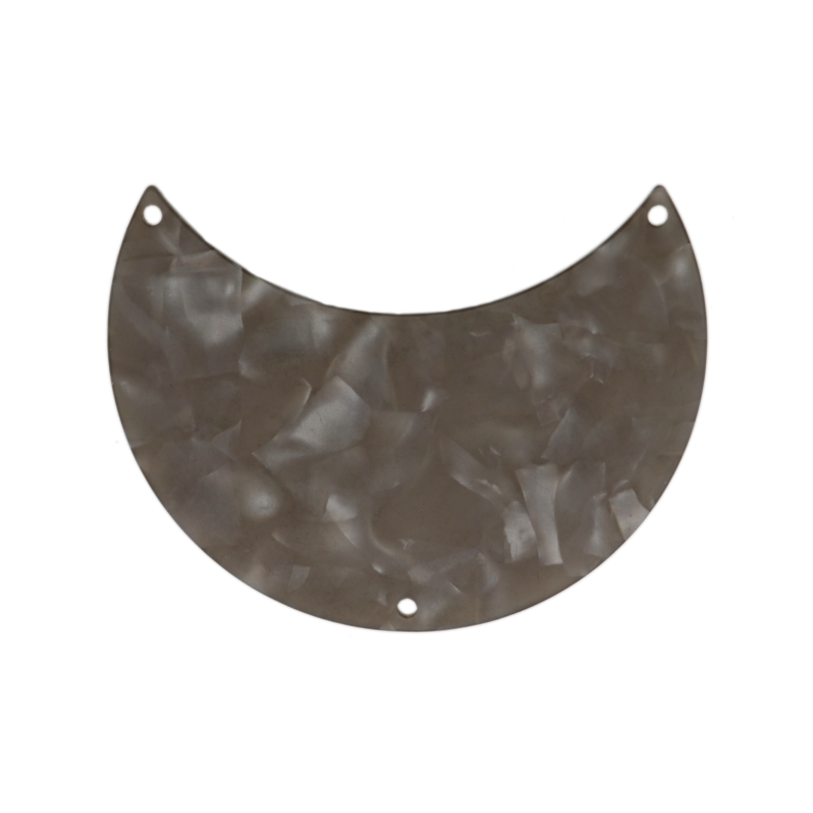 plexiglass mop effect black half moon with 3 hole - 80x60mm | 1pc
