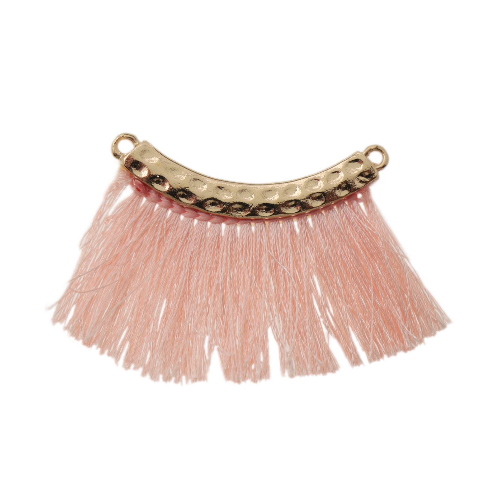 tassel link pendant - gold/pink 40x30mm | 1pc