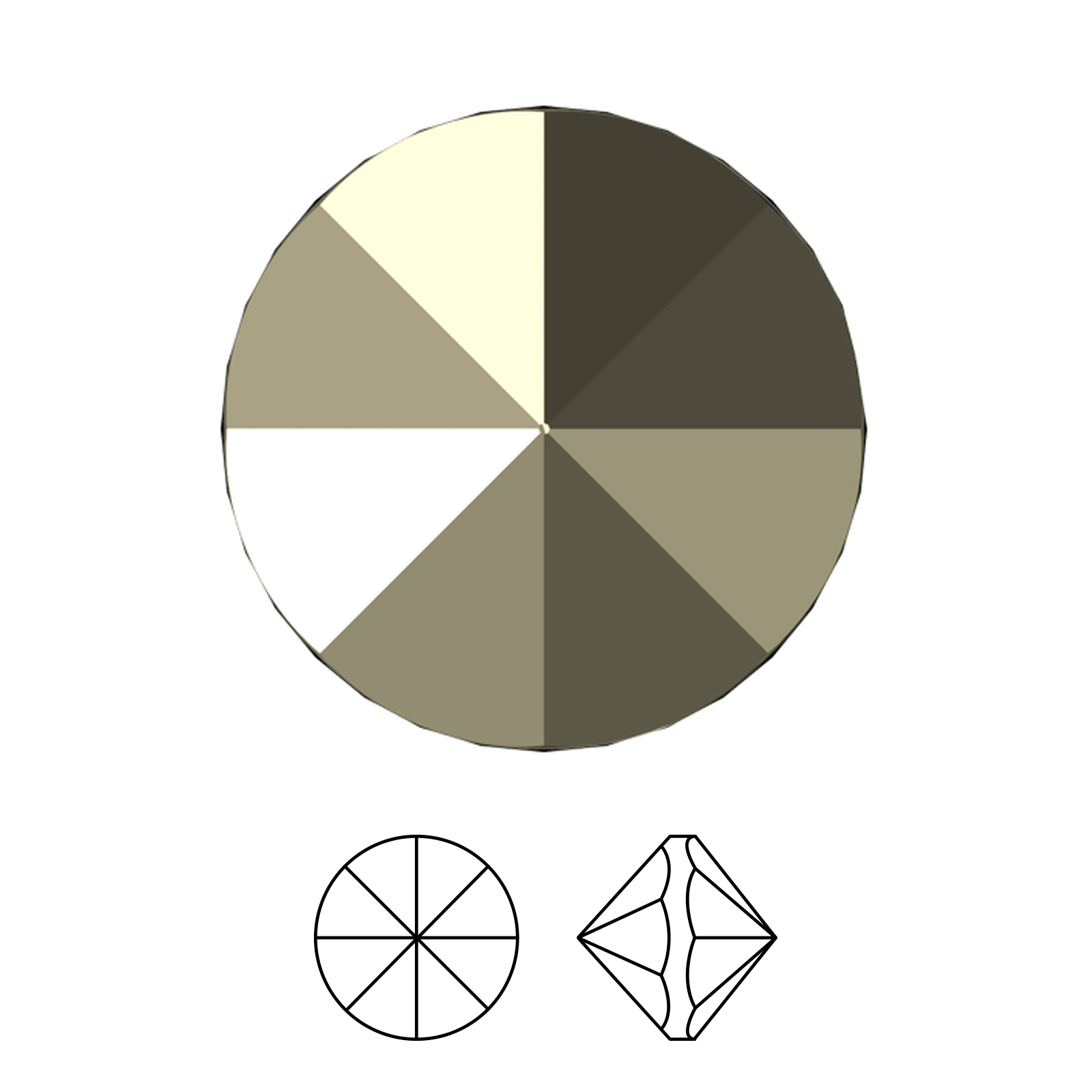 pointed chaton (1185) crystal metallic light gold pp14 (2,00-2,10mm) | 48st