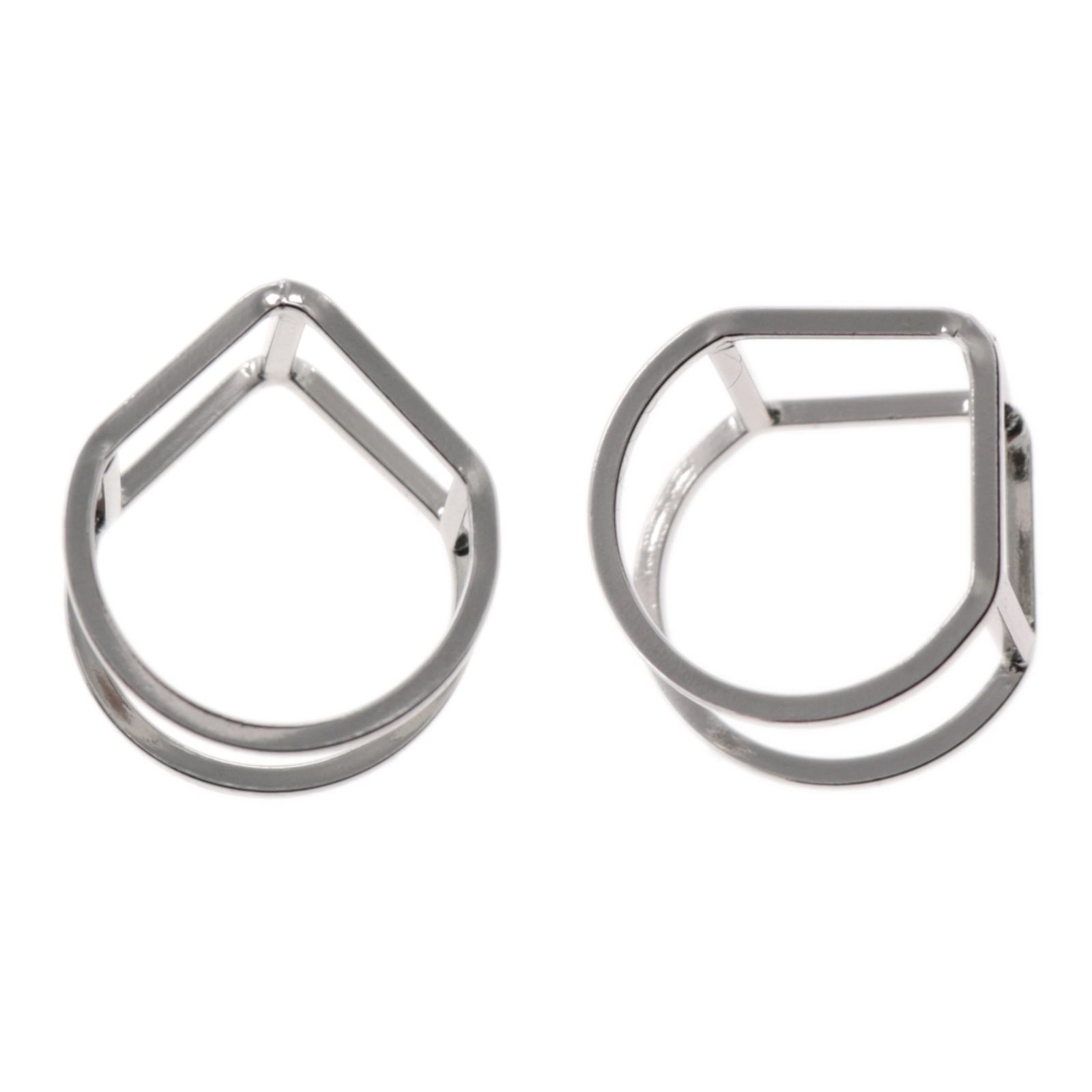 rhodium silver plated ring 23x18mm | 1pc