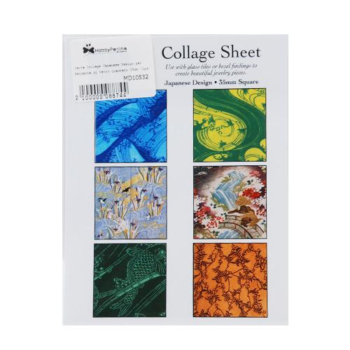 collage sheet - japanese design theme square 35mm | 1pc