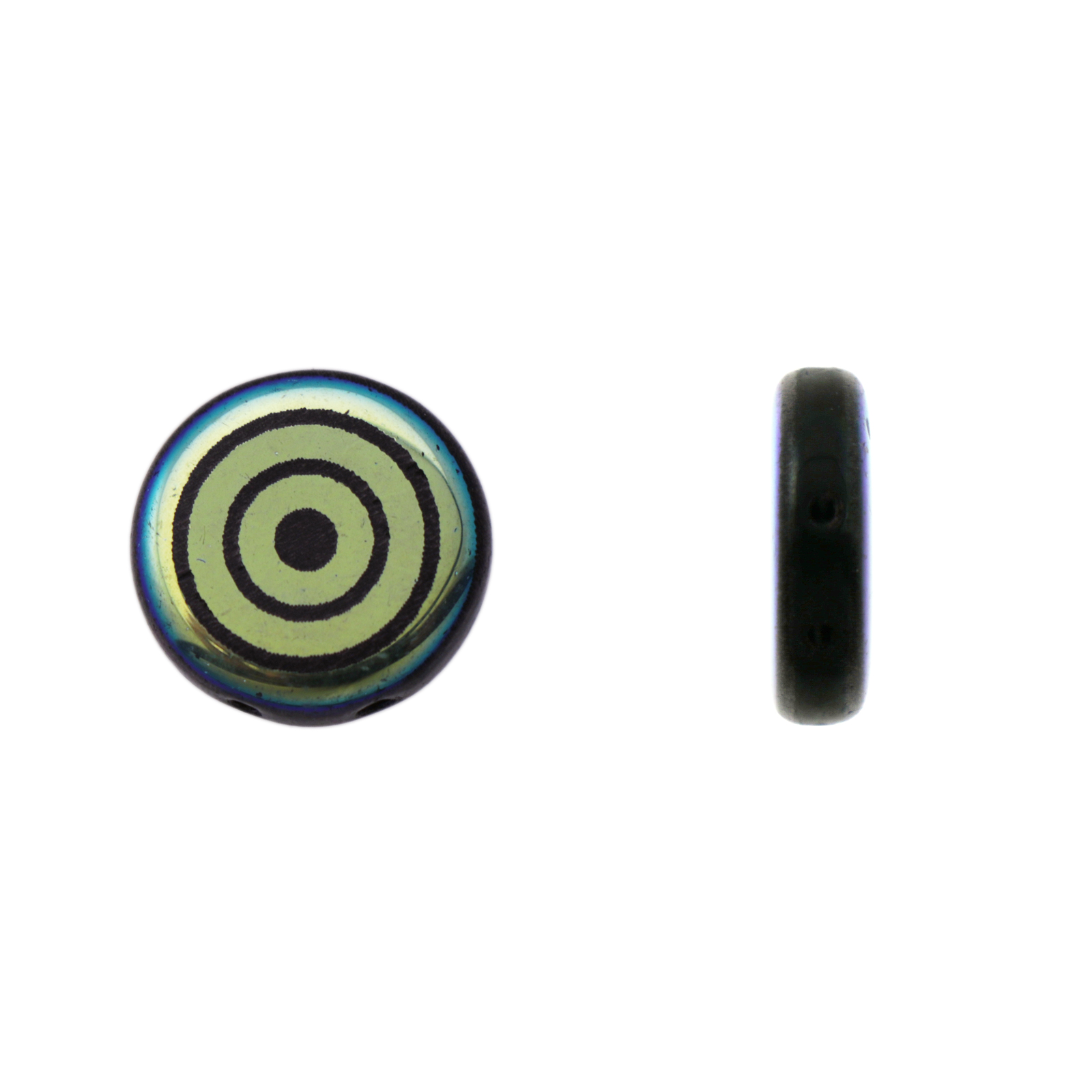 scheiben glasperlen 2 löcher jet ab laser target 14mm | 4st