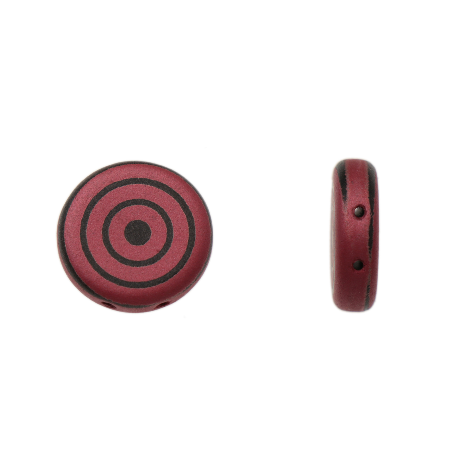 2 hole coin glass beads red laser target 14mm | 4pc