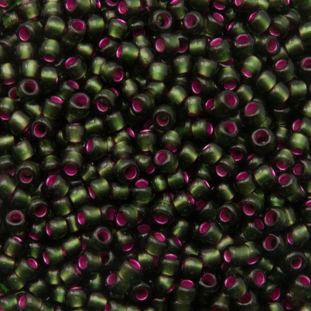 saatperlen toho 8/0 silver-lined frosted olivine-pink lined (2204) | 10gr