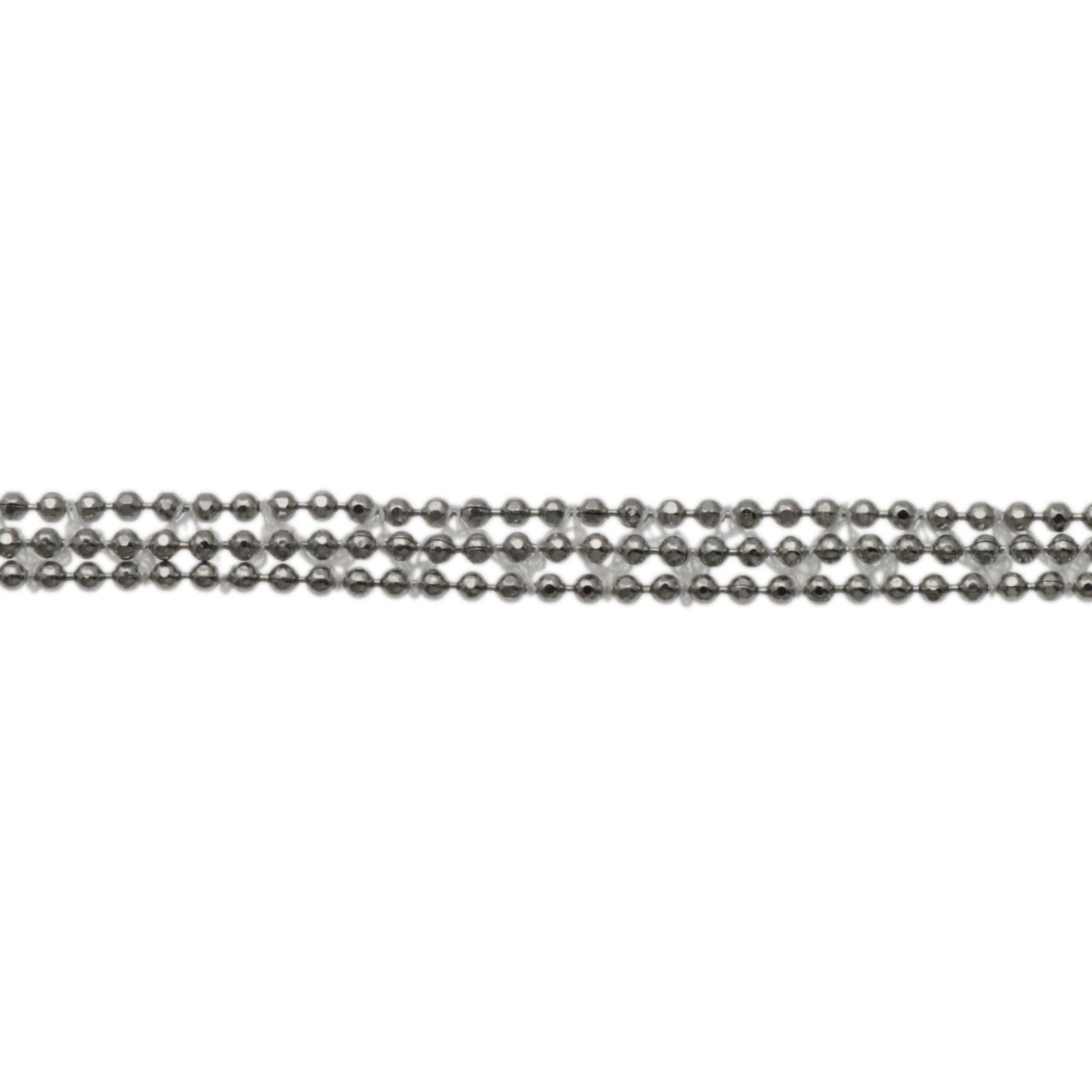 rhodium silver plated stardust 3 row ball chain 6mm | 50cm