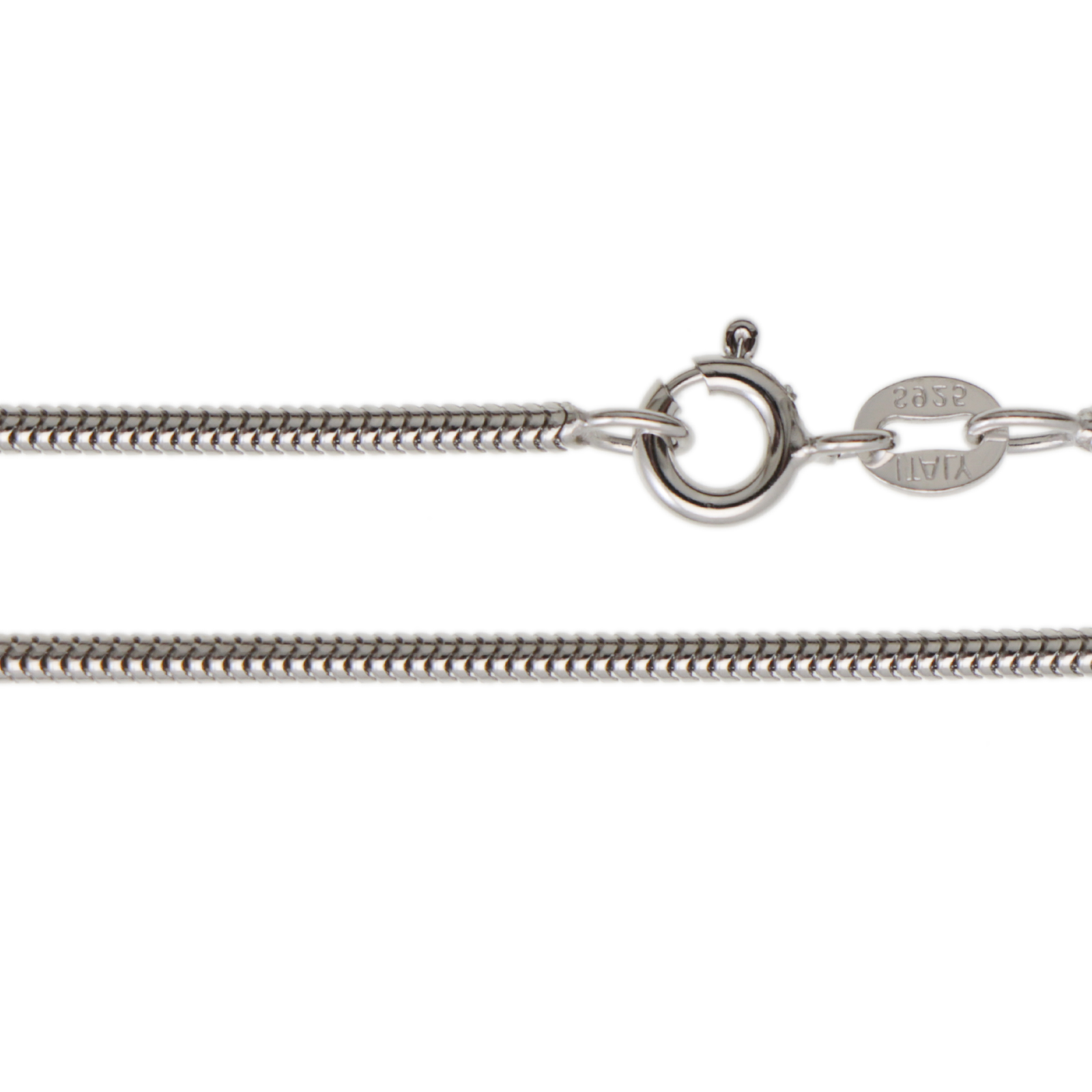 rhodium sterling silver snake chain necklaces 1,6mm - lenght 40cm | 1pc