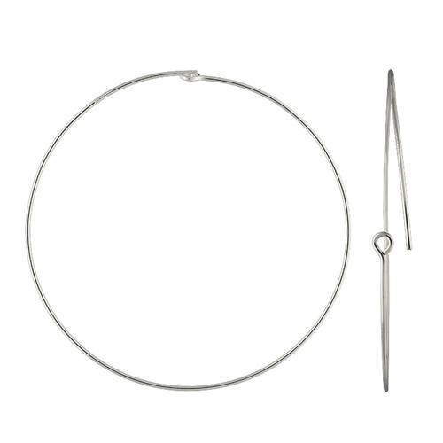 sterling silver hoop earring 45mm | 2pc