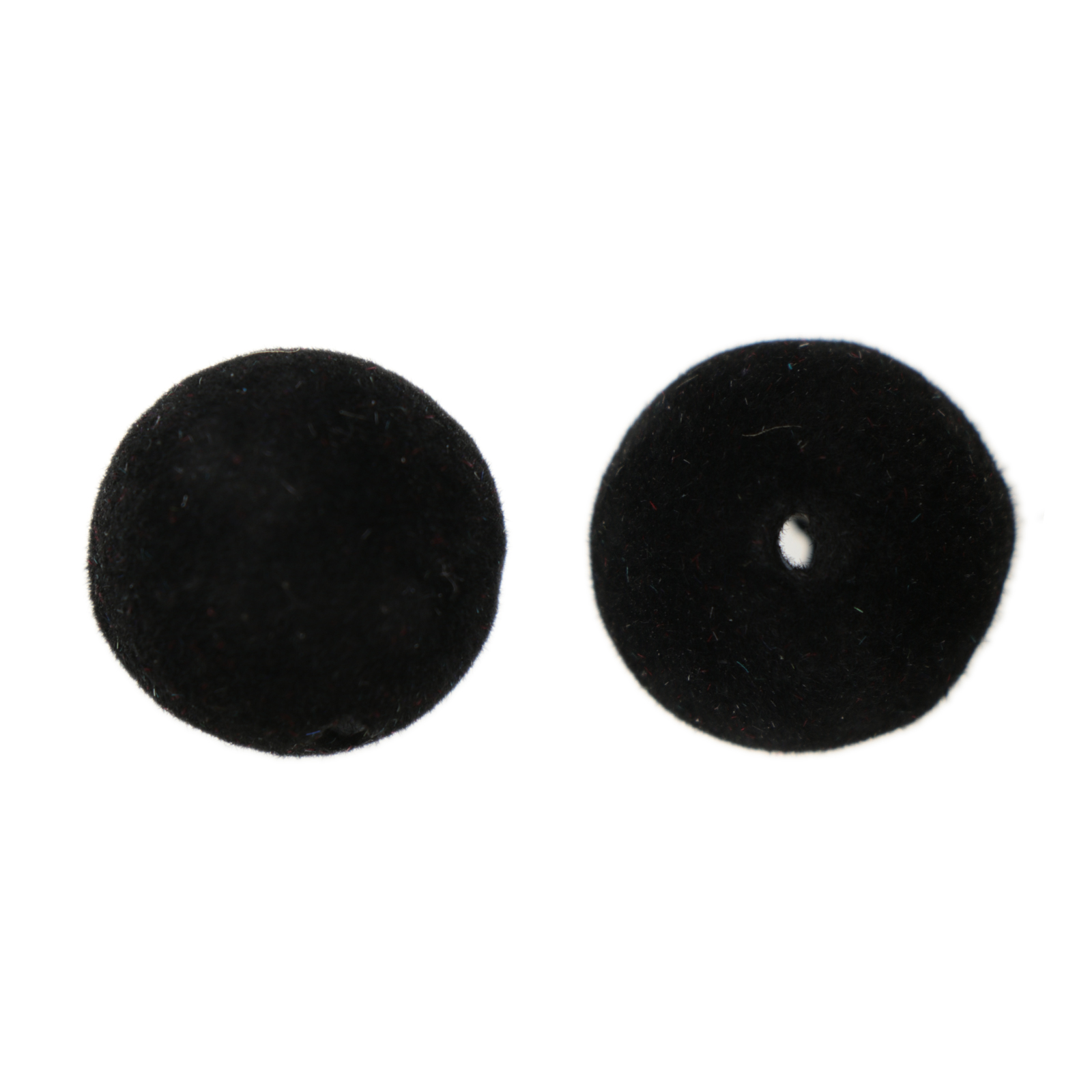 velvet line black round bead 18mm | 4pc