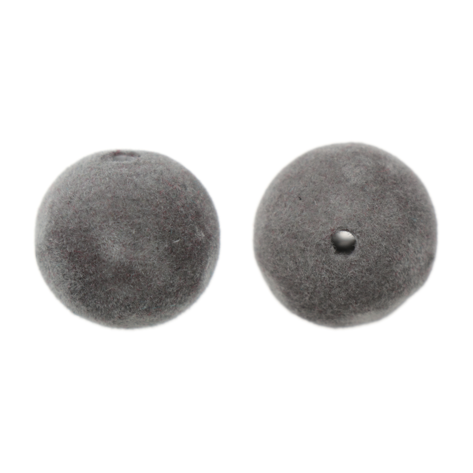 velvet line grey round bead 18mm | 4pc