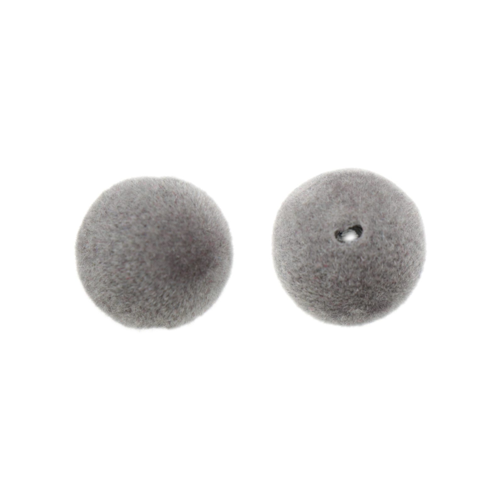 velvet line grey round bead 12mm | 8pc