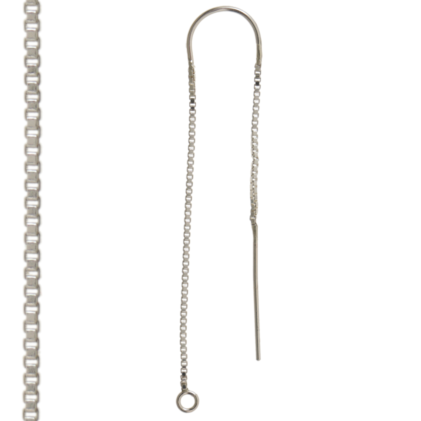 sterling silver ear thread u top bead chain 85mm | 2pc