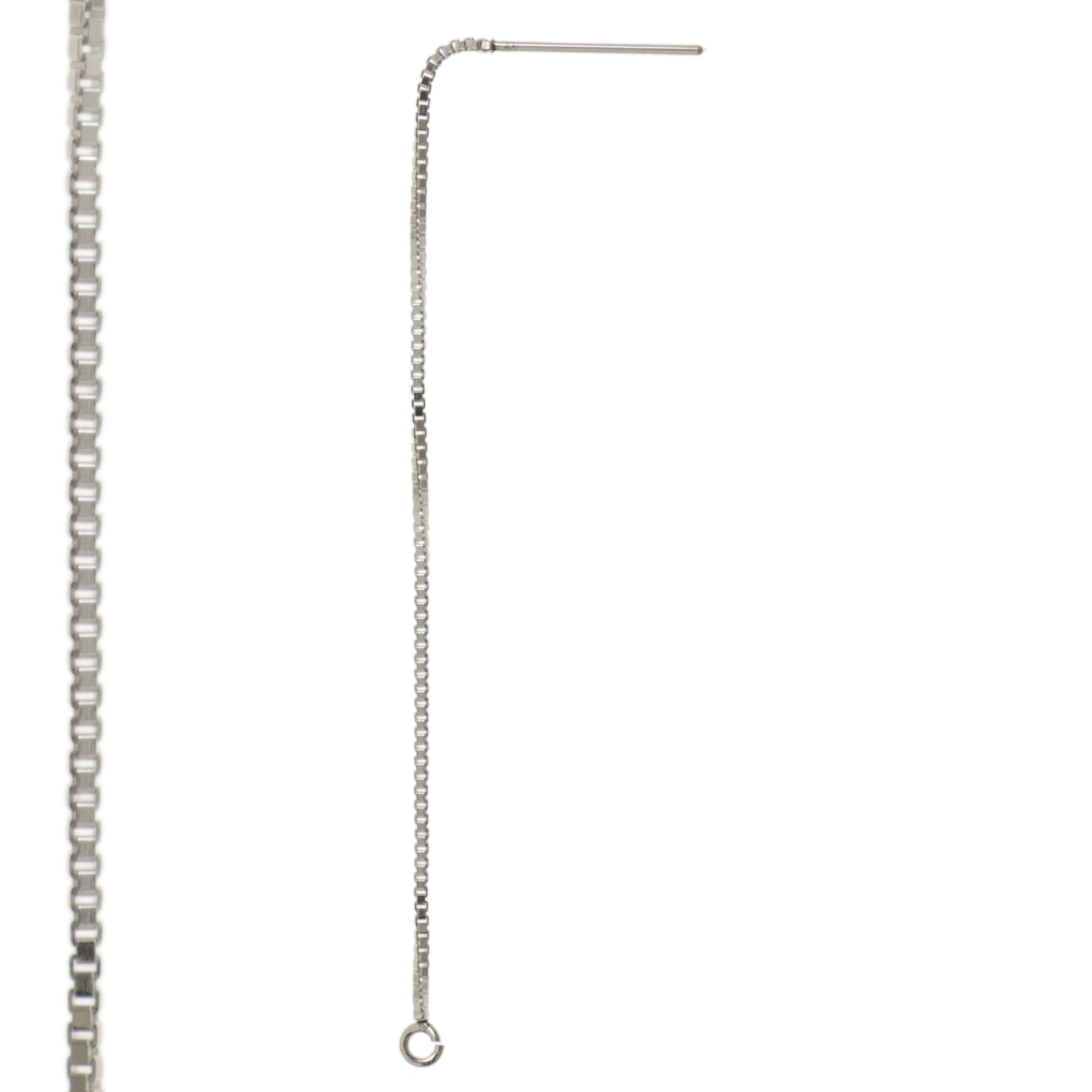 sterling silver ear thread u top bead chain 80mm | 2pc