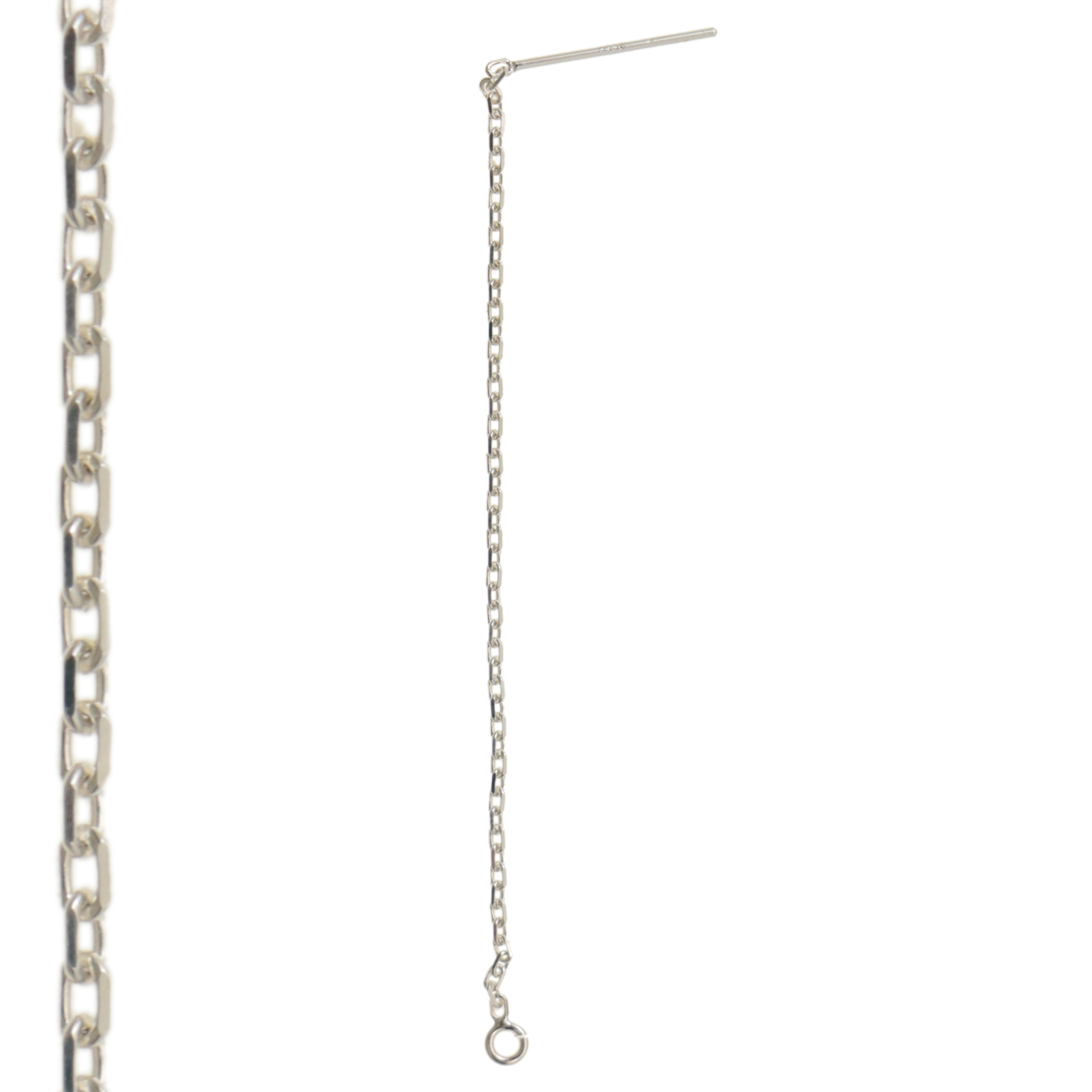 sterling silver ear thread cable chain 80mm | 2pc