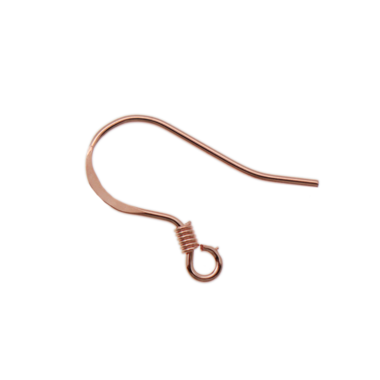 rose gold sterling silver french earwire with coil 14mm | 4pc