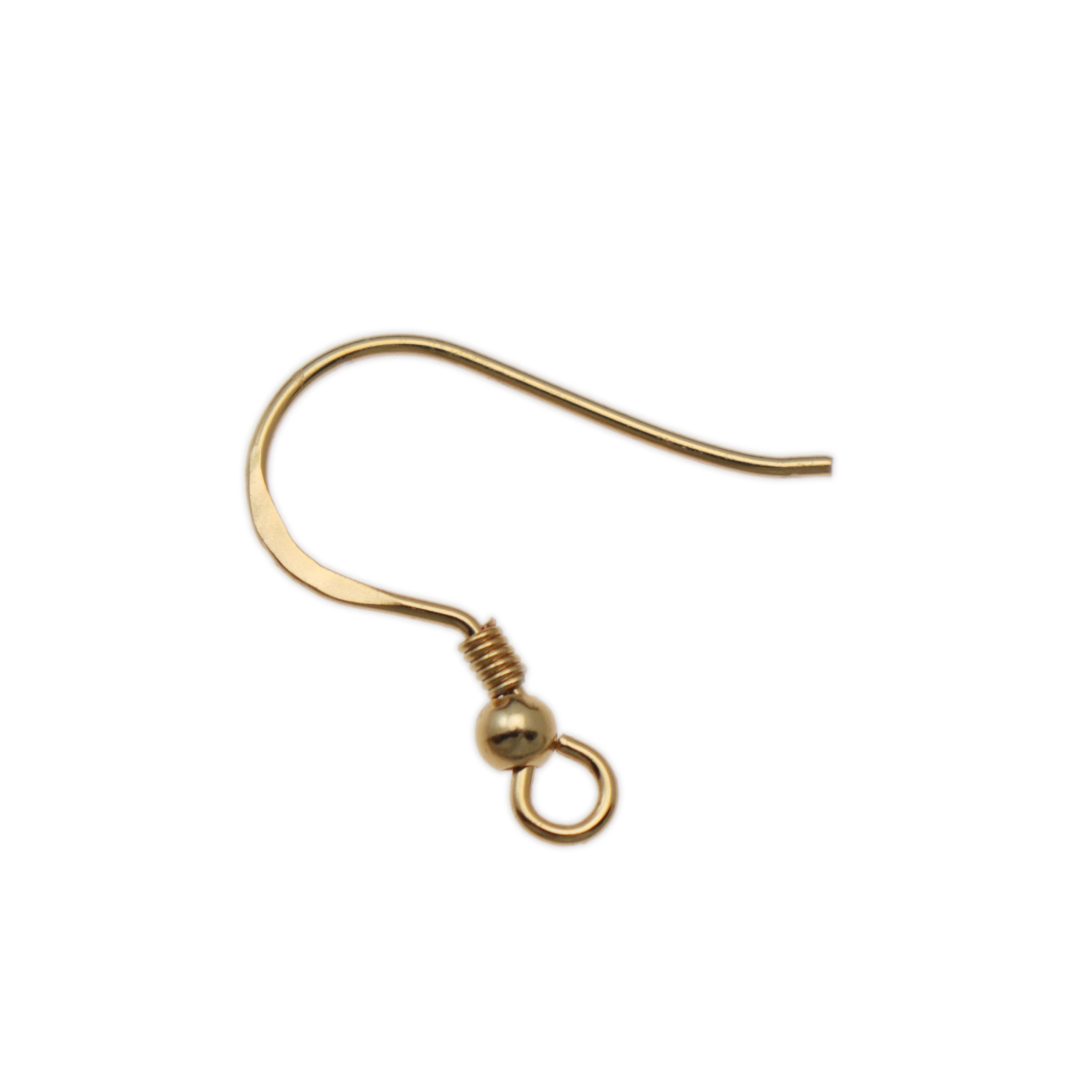 gold sterling silver french earwire with coil and bead 14mm | 4pc
