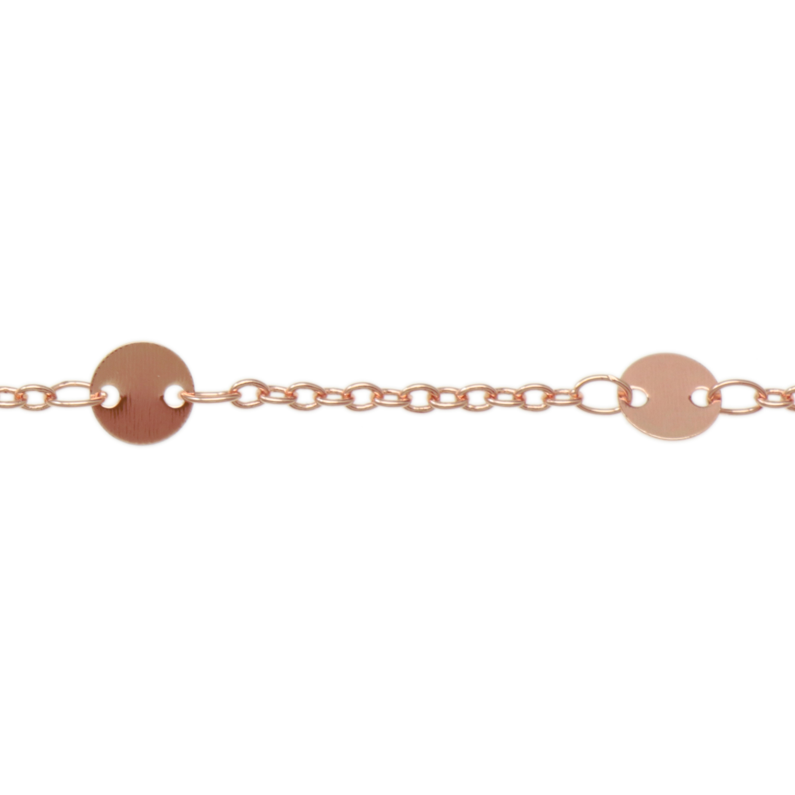 rose gold plated oval cable chain + link coin 6mm | 50cm
