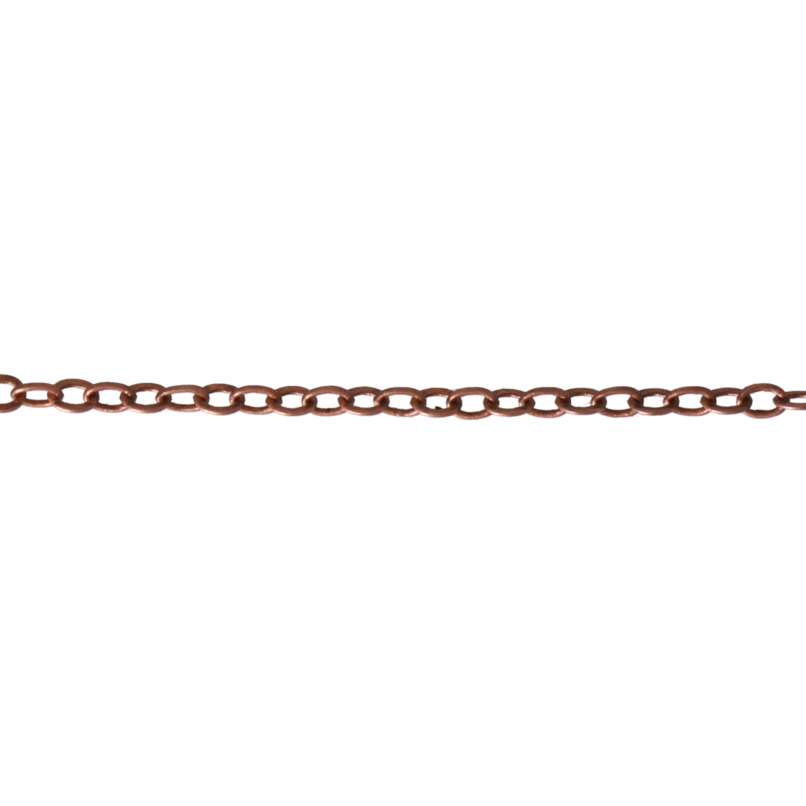antique copper plated hammered rolo chain oval 1,5mm | 1mt