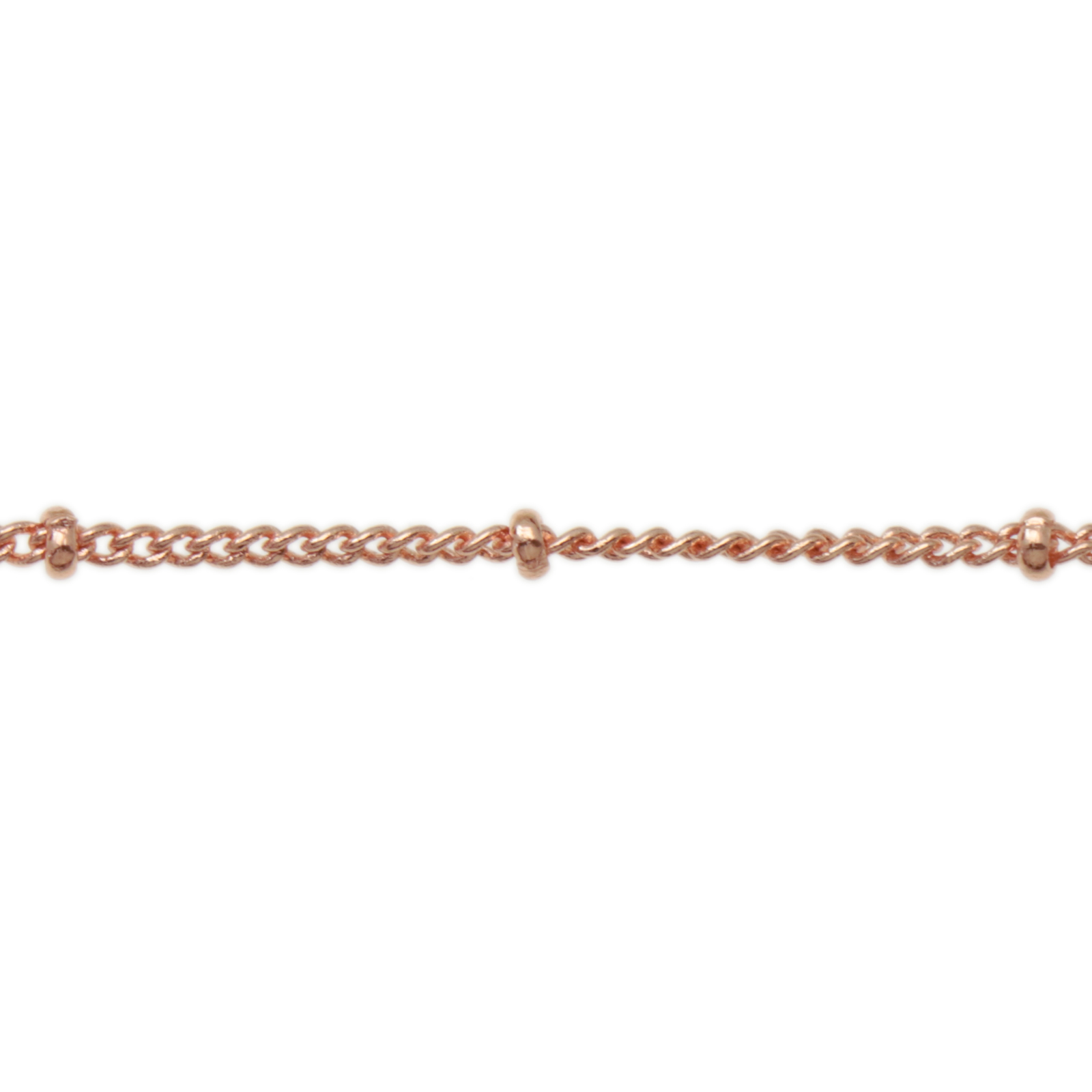 rose gold plated groumette chain 1mm with ball | 1mt