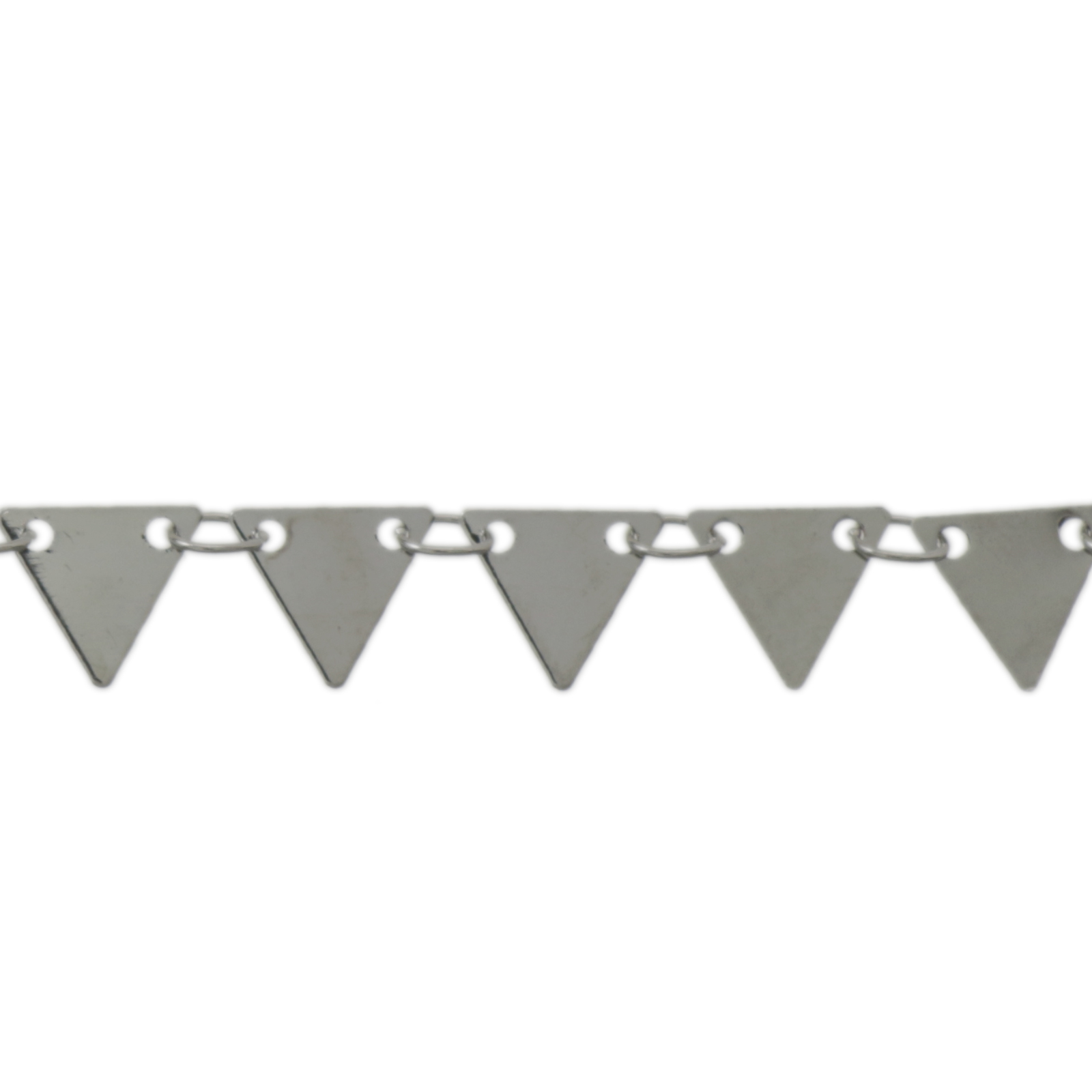 rhodium silver plated link chain triangle 8mm | 50cm