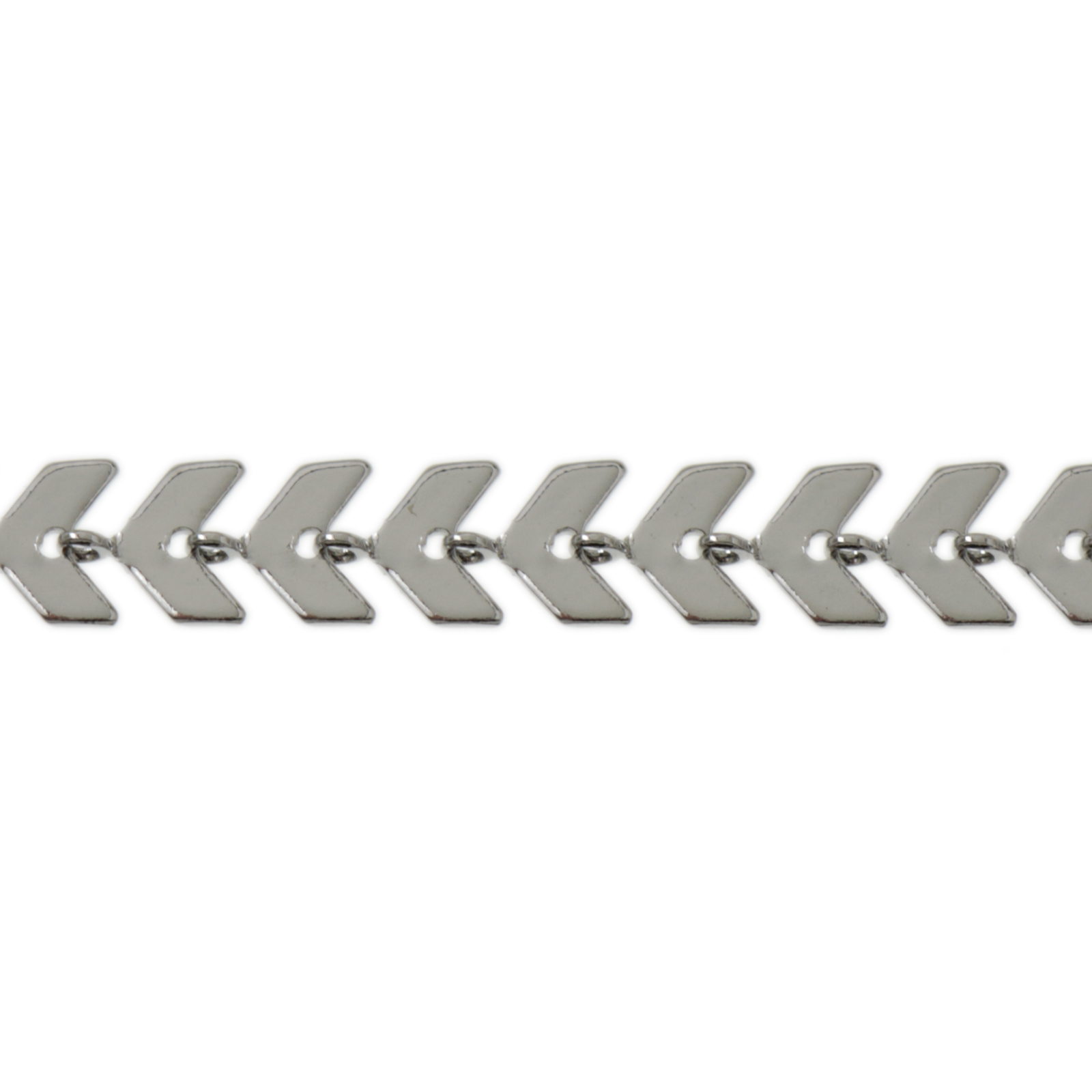 rhodium silver plated link chain arrow 7x3mm | 50cm