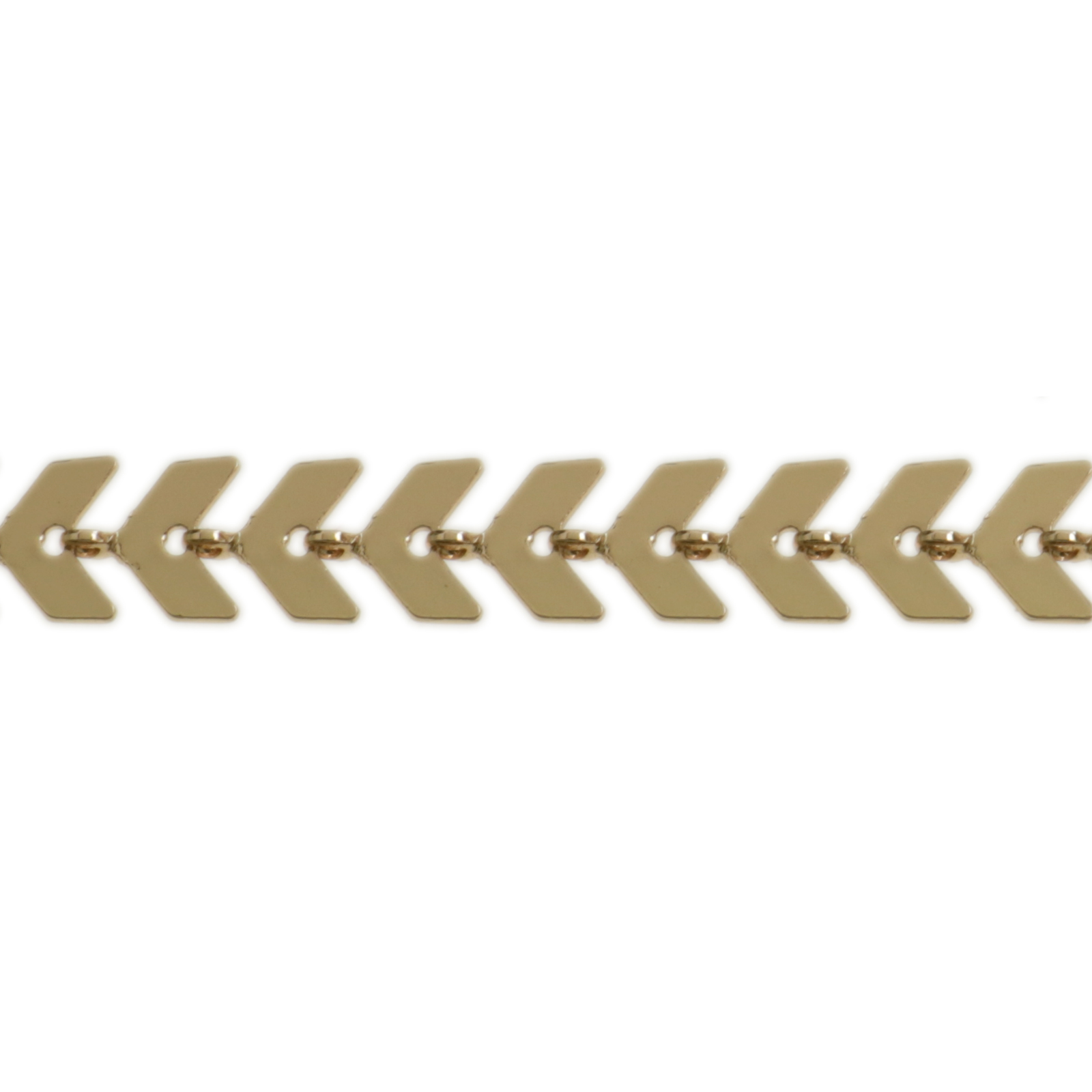 pale gold plated link chain arrow 7x3mm | 50cm