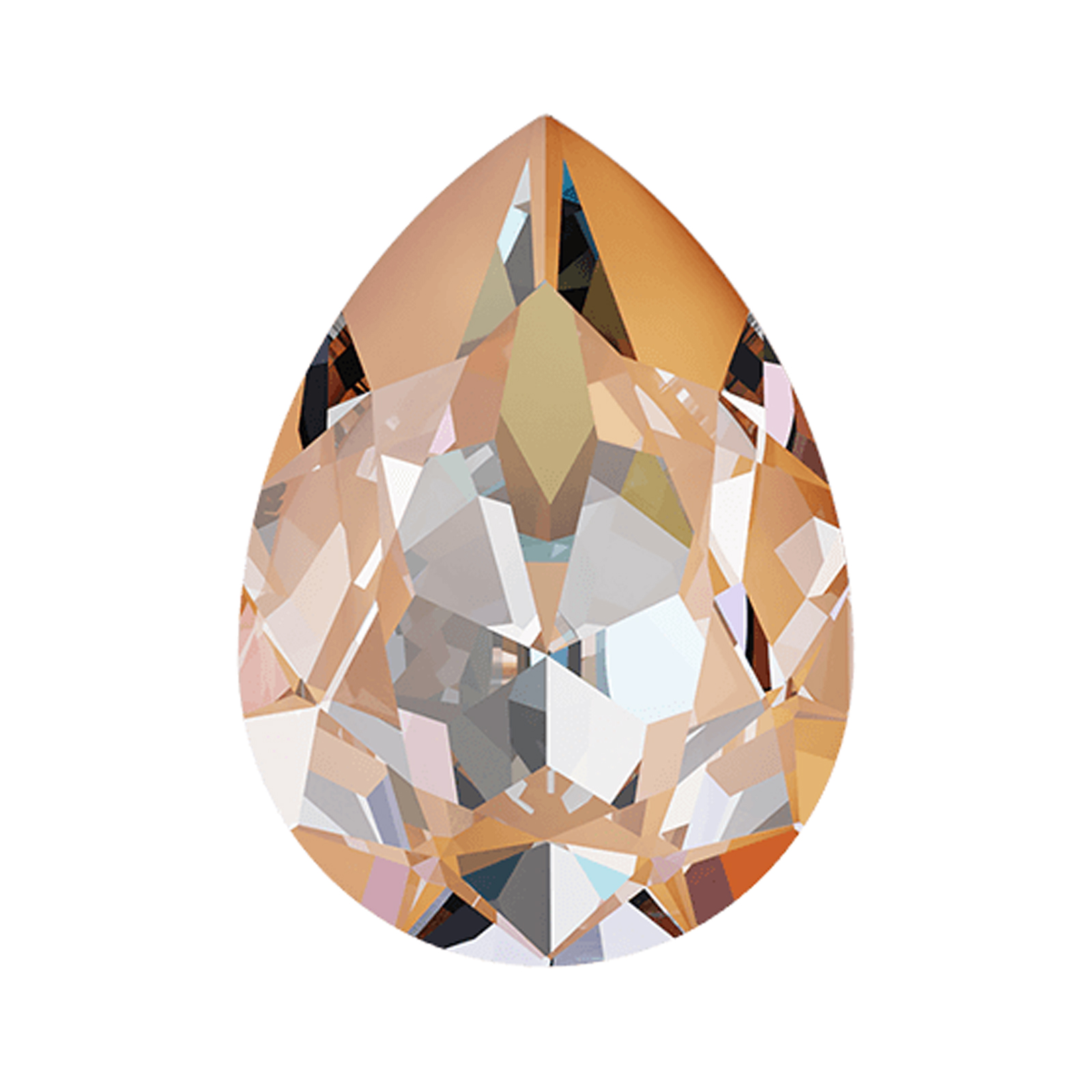 pear fancy stone (4320) crystal peach delite 14x10mm | 1pc