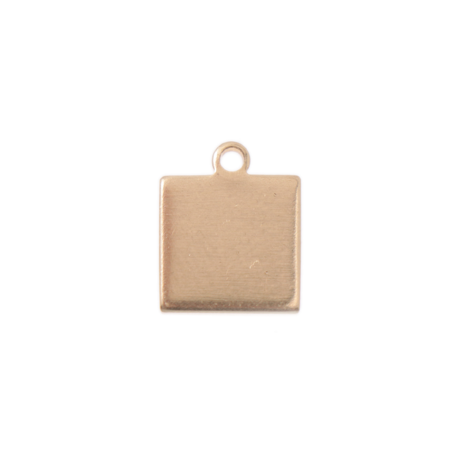 premium blanks brass sqare tag with ring 10mm | 8pc