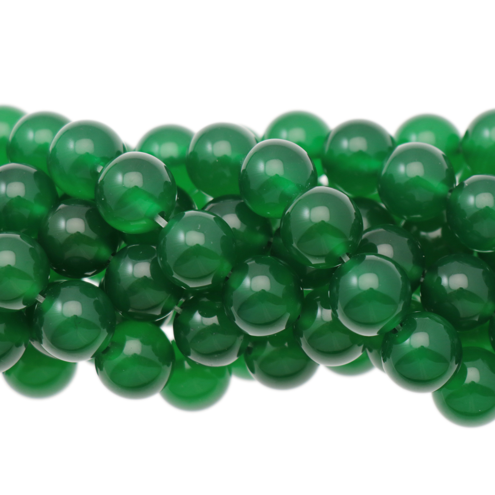 green onyx smooth round 10mm | 16-inch strand