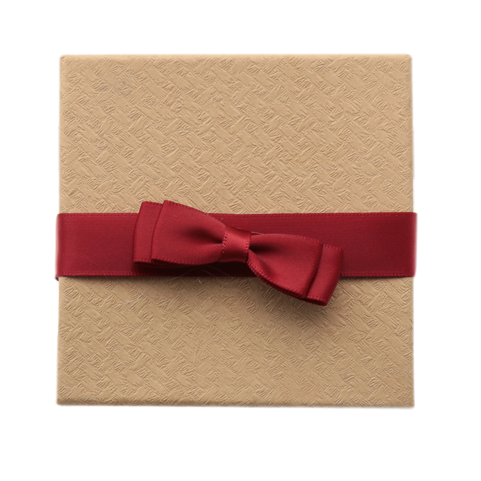 paper jewelry box - craft with red bow - 9x9cm | 1pc
