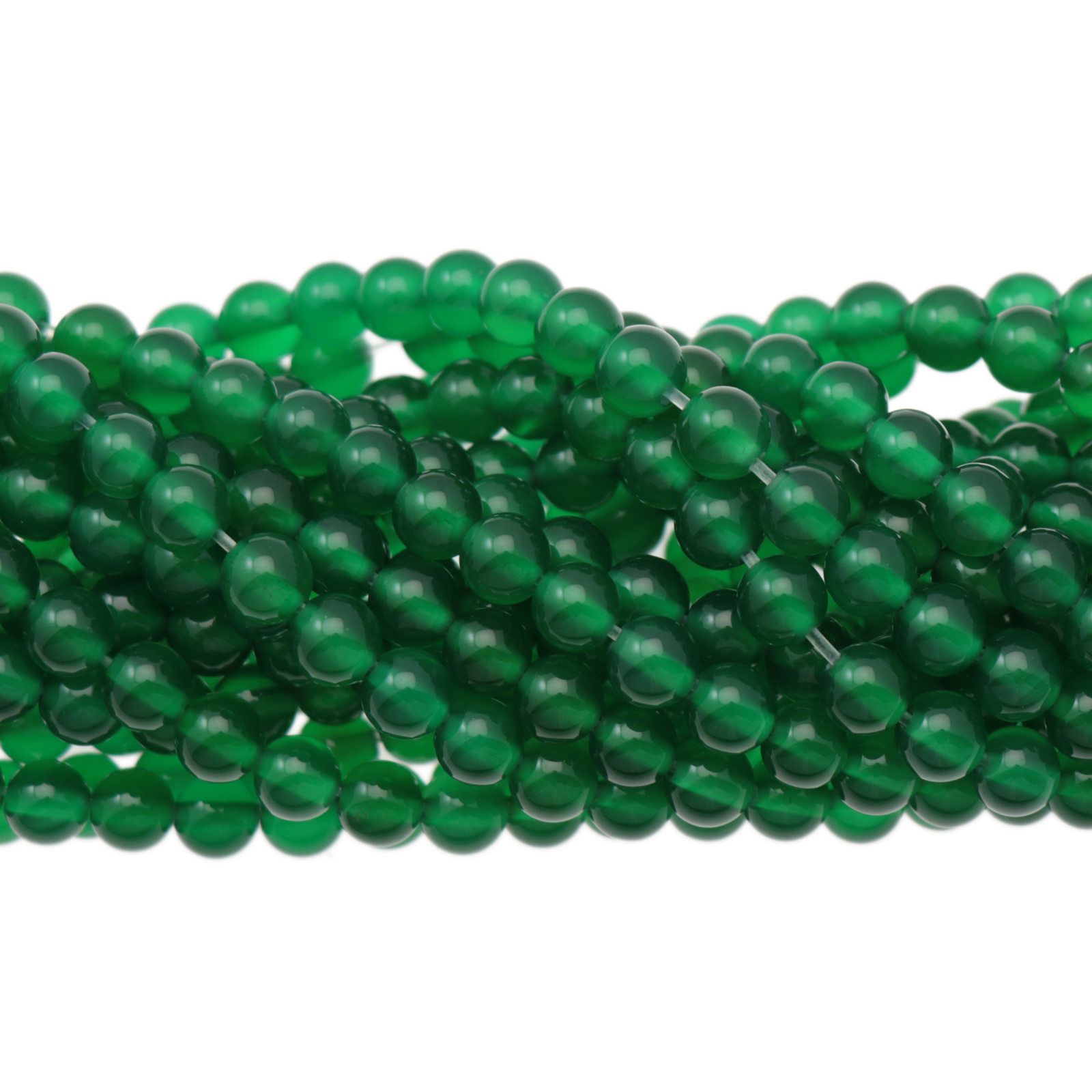 green onyx smooth round 6mm | 16-inch strand