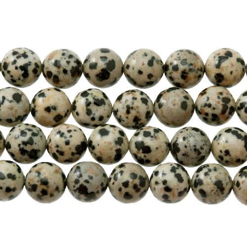 dalmatian jasper smooth jasper 10mm | 16-inch strand
