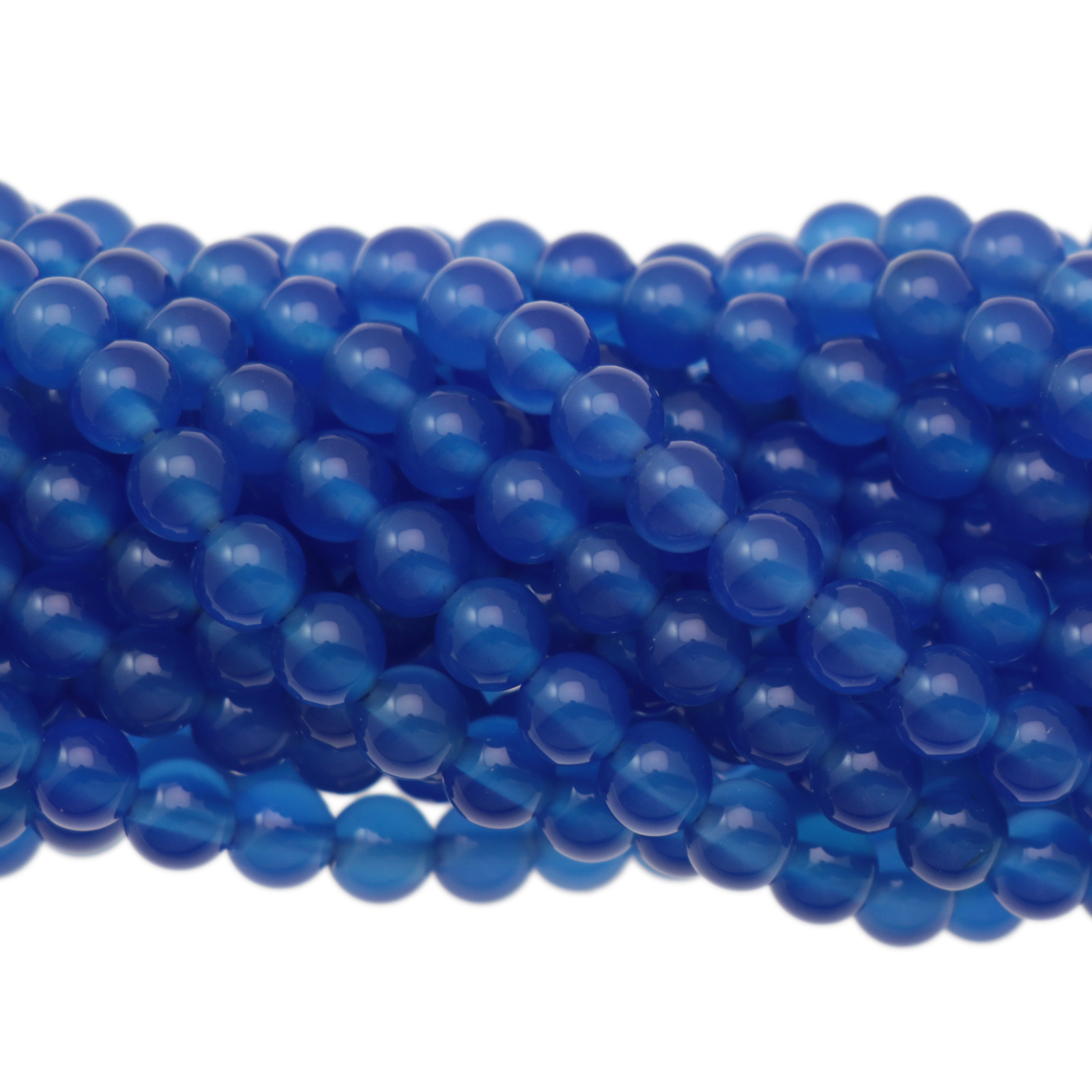 blue onyx smooth round 6mm | 16-inch strand