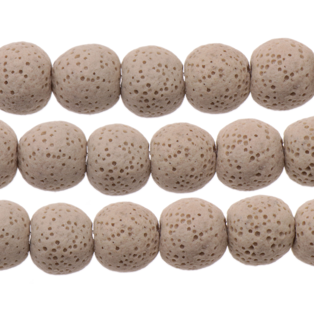 ivory lava stone round 14mm | 15/16-inch strand