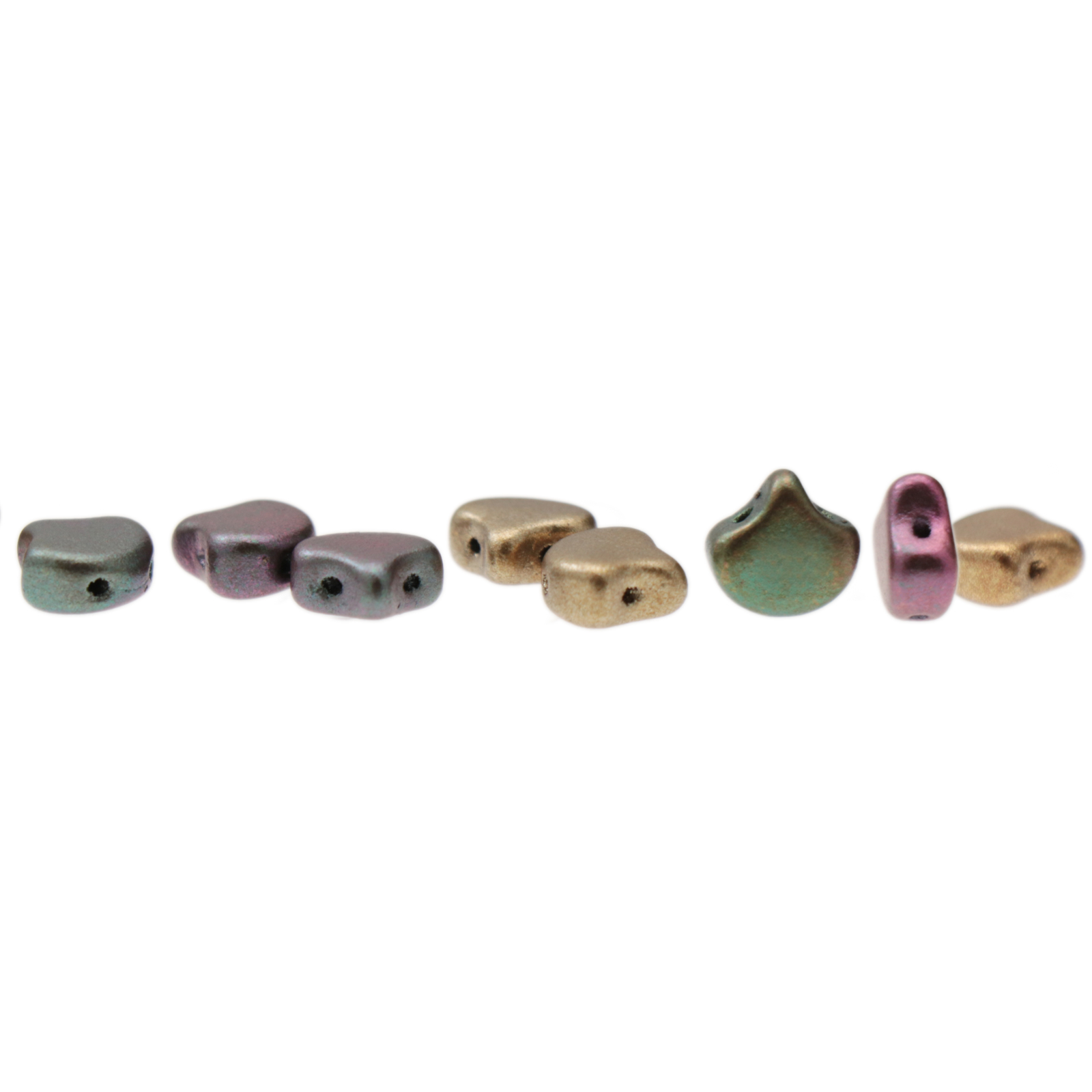 czech glass ginko beads - crystal violet rainbow 7,5mm | 10gr
