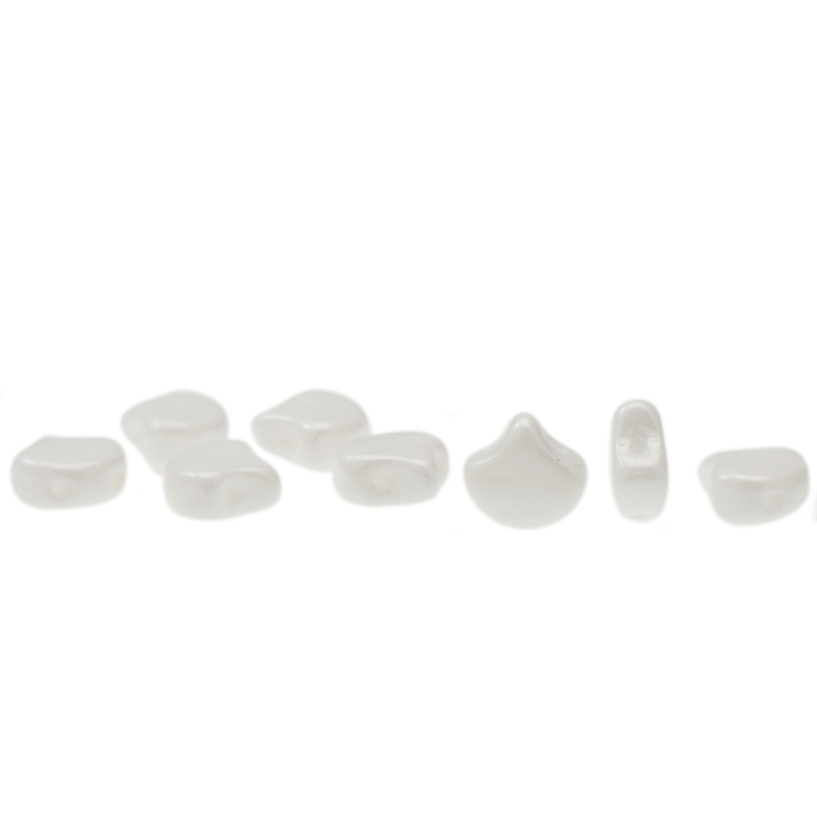 czech glass ginko beads - opaque luster white 7,5mm | 10gr
