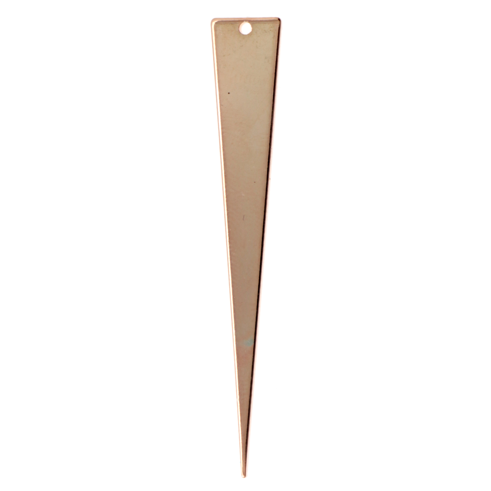 minimal jewelry rose gold plated triangle pendant 50x8mm | 2pc