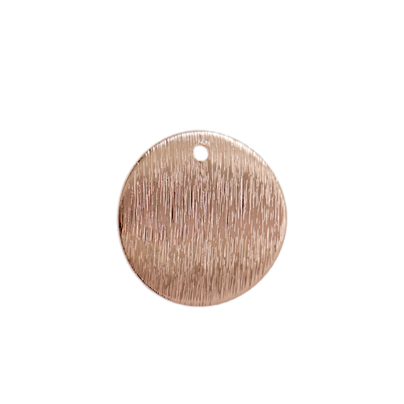 minimal jewelry rose gold plated bent coin charm 15mm | 2pc
