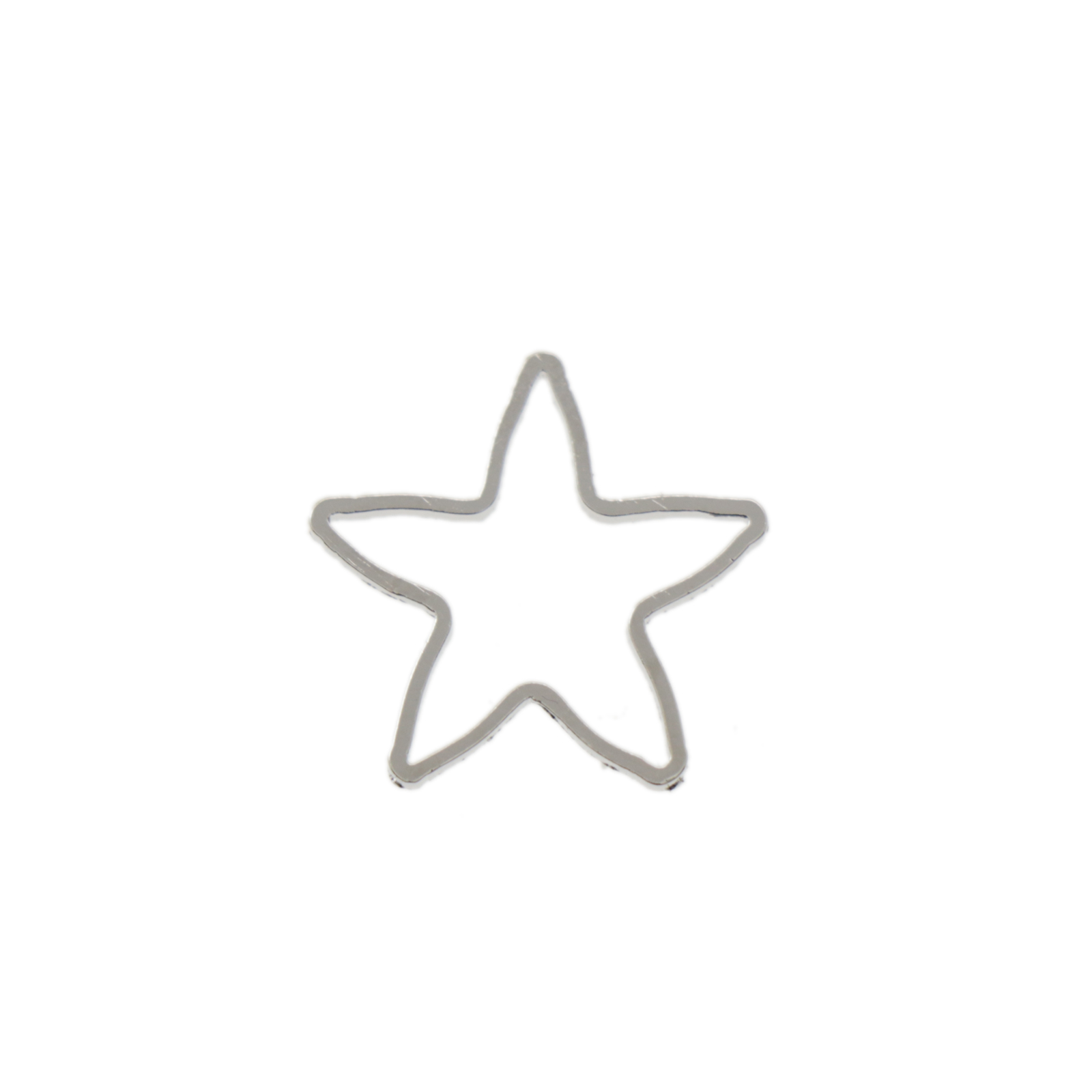 minimal jewelry rhodium silver plated star link 15,5mm | 2pc