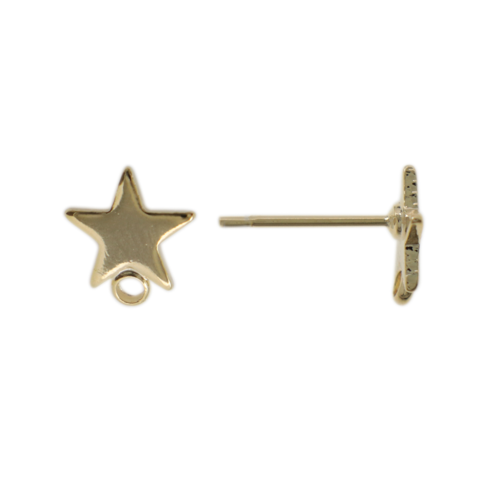 minimal jewelry post earrings gold plated star 8mm | 2pc