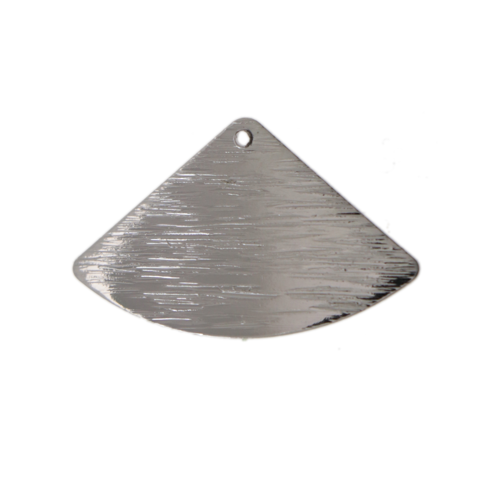 minimal jewelry rhodium silver plated fan pendant 25x16mm | 2pc