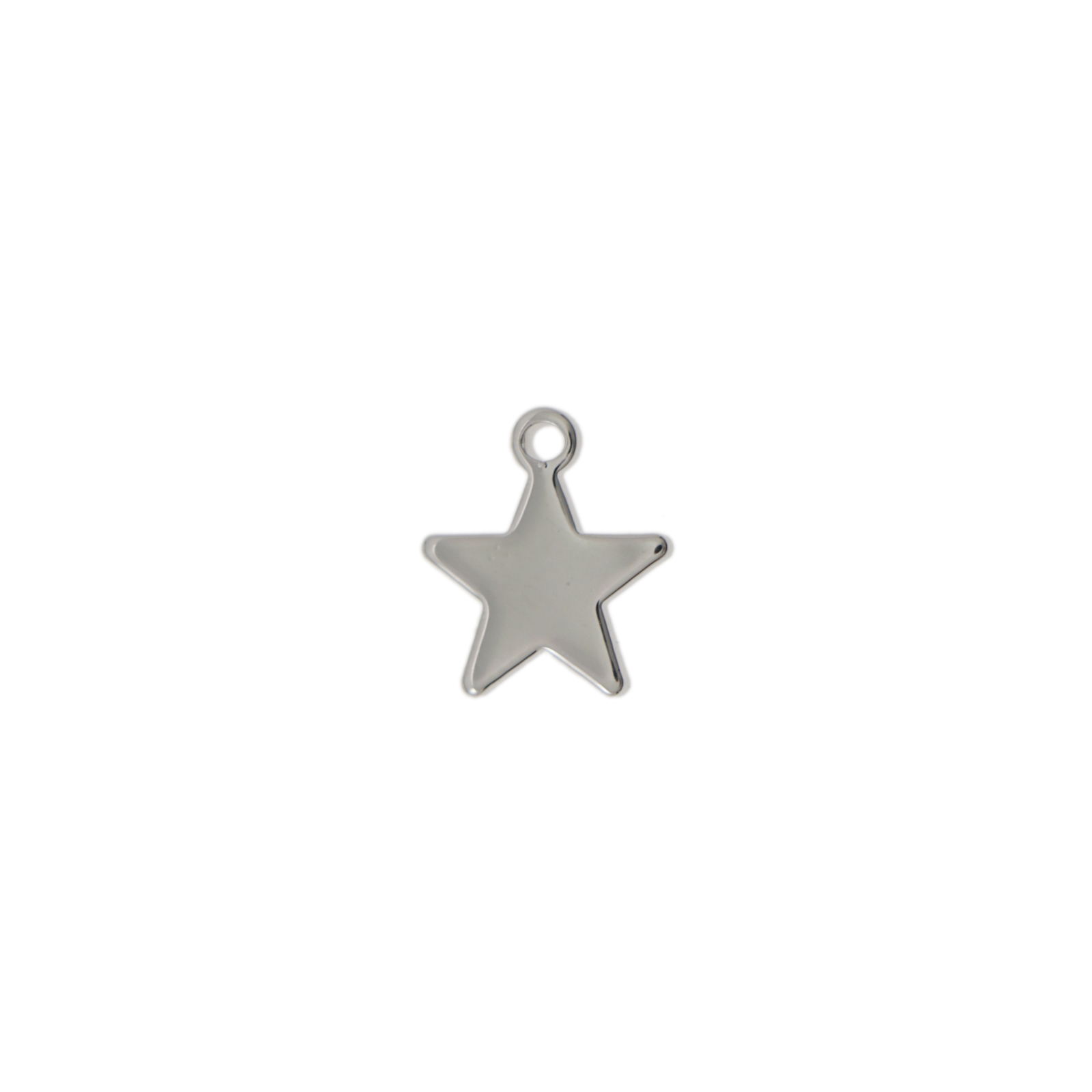 minimal jewelry rhodium silver plated star charms 10mm | 4pc