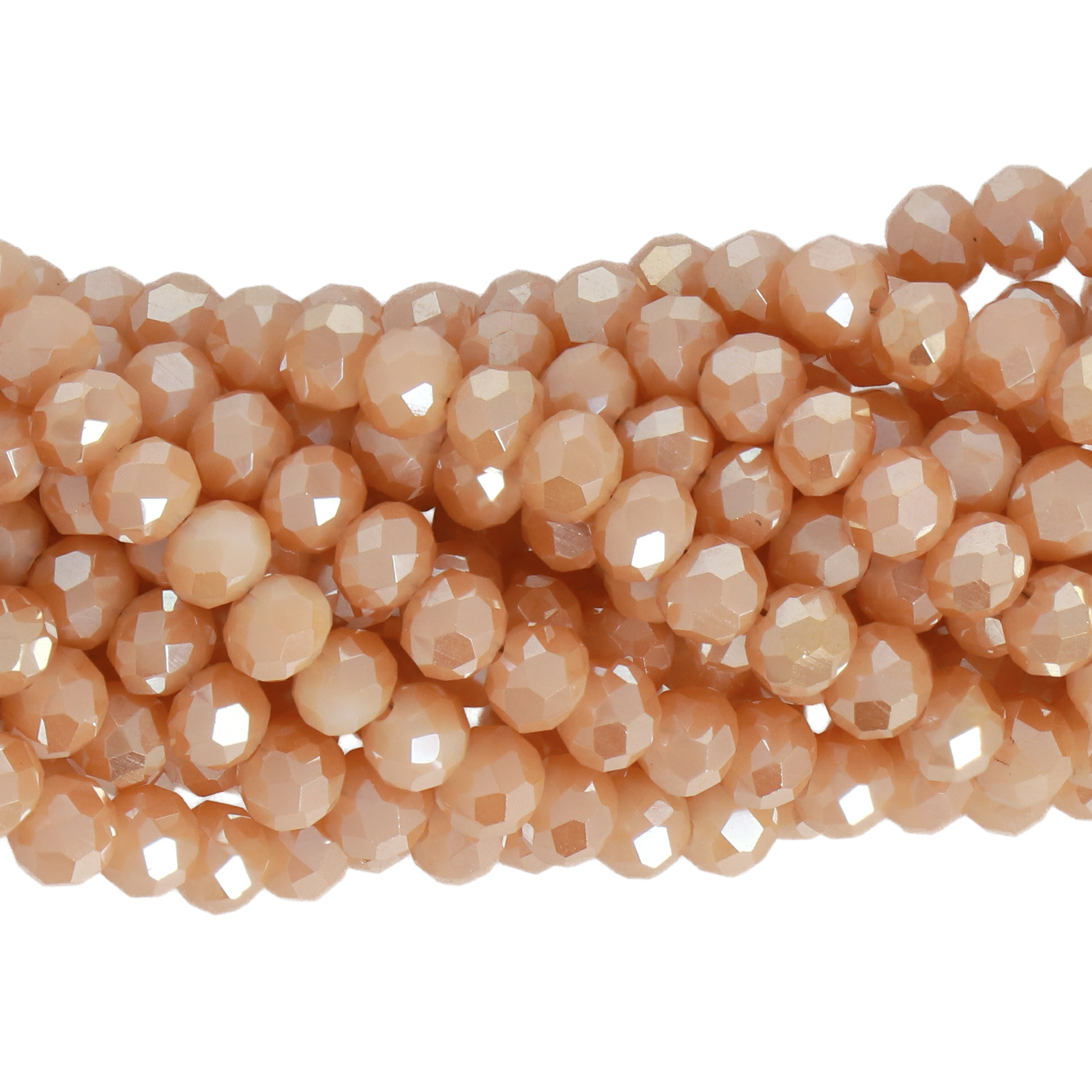 opaque beige luster chinese crystal faceted roundelle 4x3mm | 1 strand