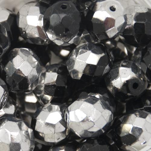 böhmische glasschliffperlen jet labrador 10mm | 10st