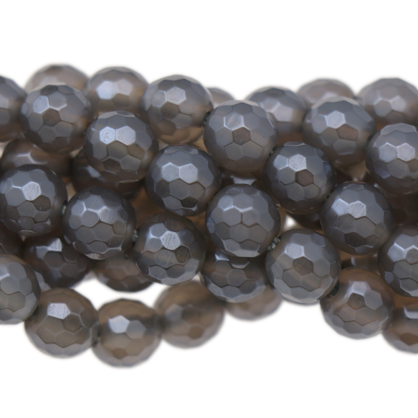 plated achat grey ab facettiertes rund 6mm | strang 38/40cm